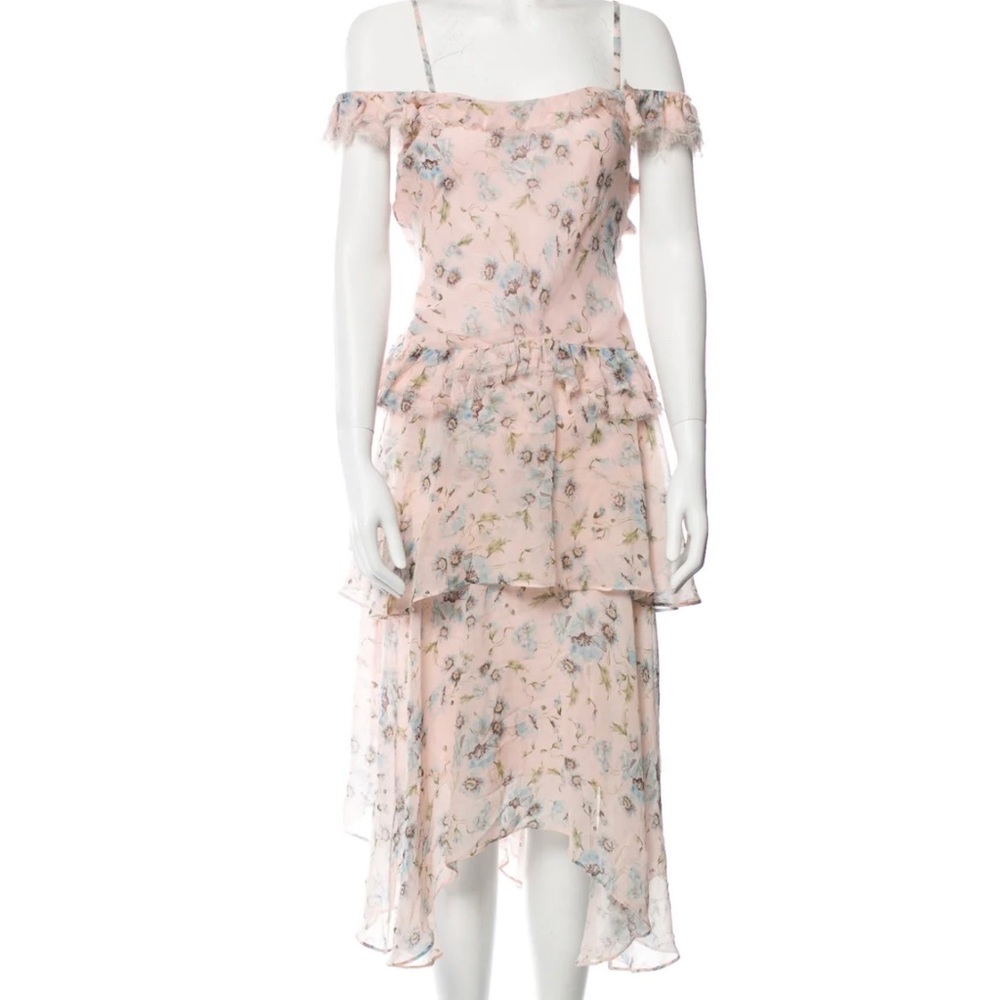 LOVESHACKFANCY Silk Midi Length Dress